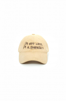 A hat — something about being late