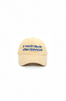A hat with something about alcohol on it