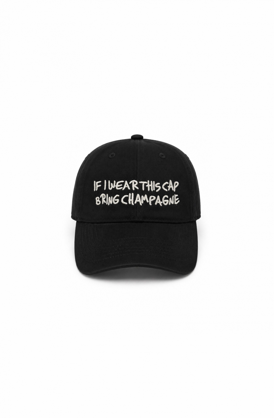 A hat with something about alcohol on it