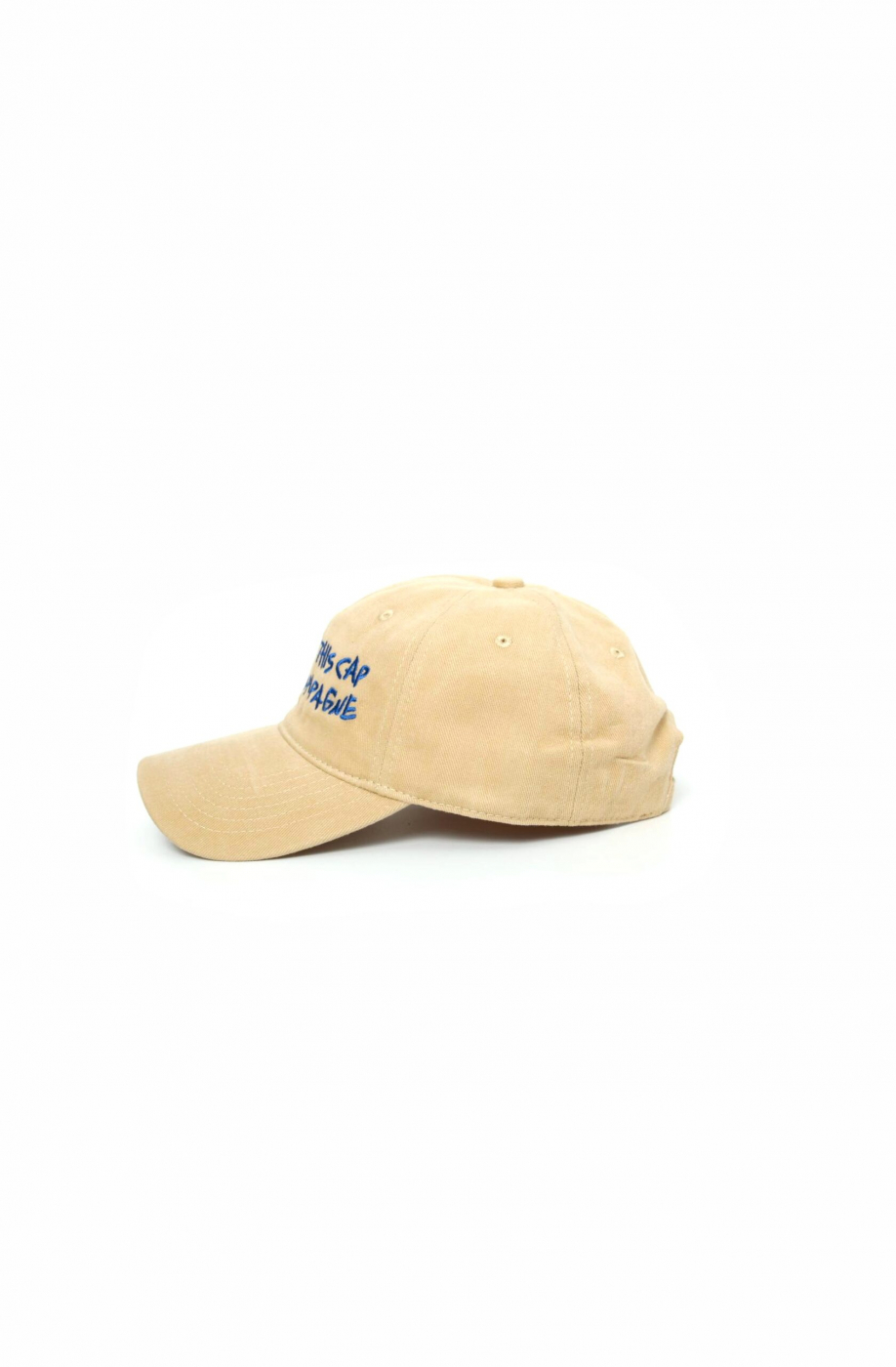 A hat with something about alcohol on it