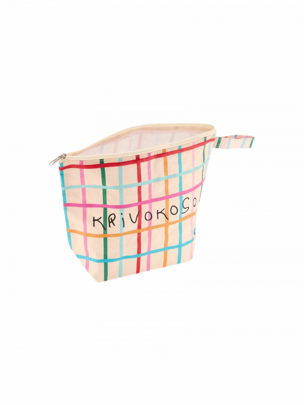 Polyamide checkered makeup bag